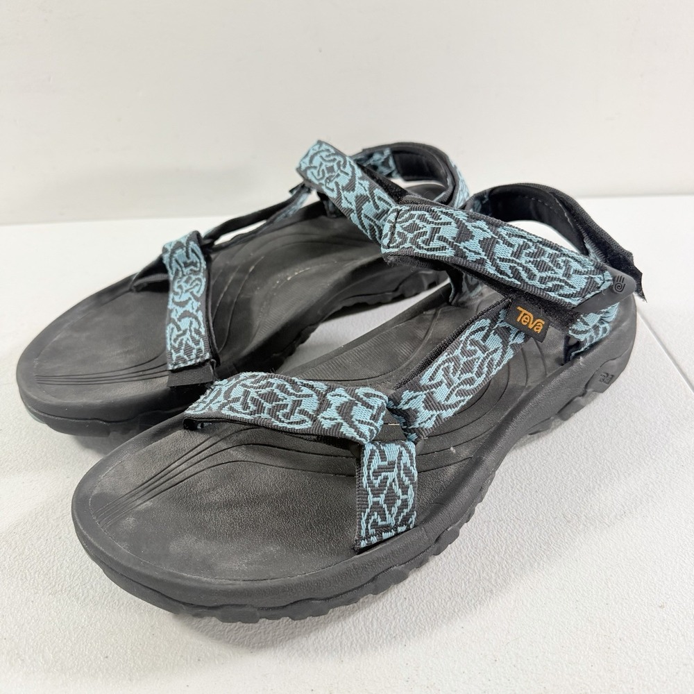 Teva Hurricane 4 Women's Black Blue Sport Trail Walking Sandals Strappy Size 11